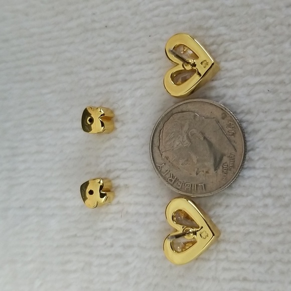 New kate spade Rock Solid Crystal Heart Stud Earrings - Picture 5 of 7